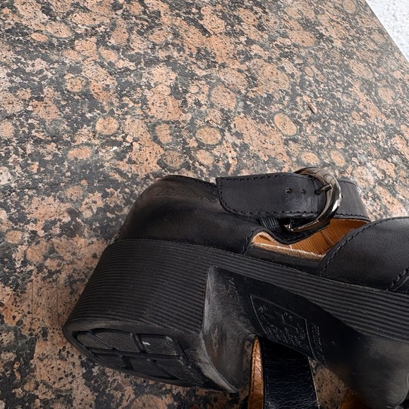 VINTAGE DR MARTENS Black Mary Jane Strap Cross Women's Sz 6 Chunky Platform - Picture 13 of 13